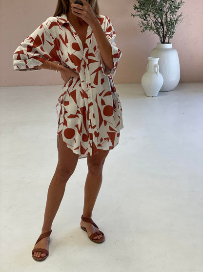 Chic Abstract Print Blouse