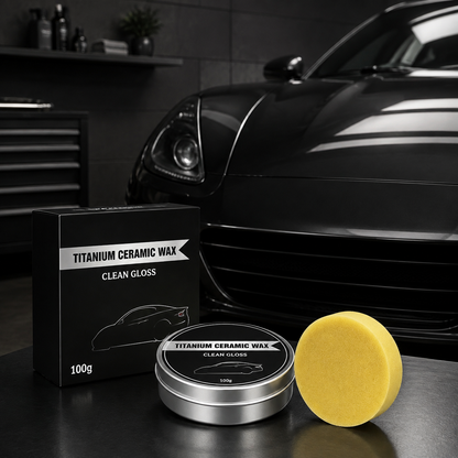 Titanium Ceramic Wax Cream beside a parked car