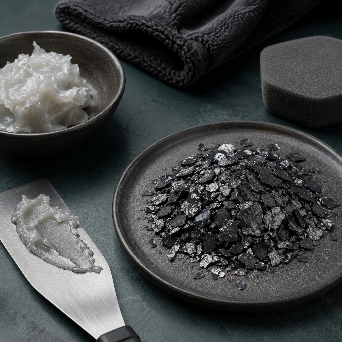 Graphite and wax texture formula context