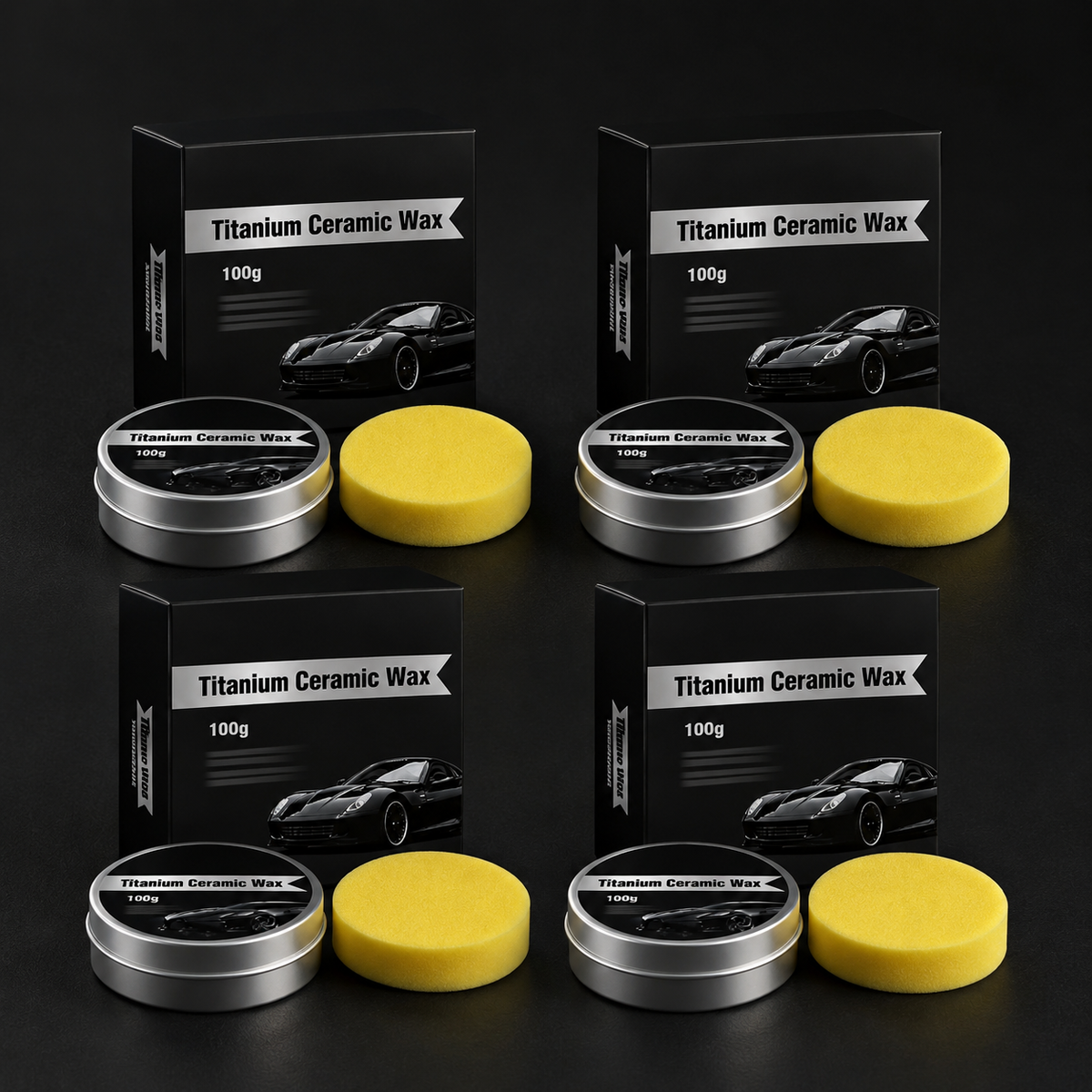Four Titanium Ceramic Wax Cream kits for multi-car coverage