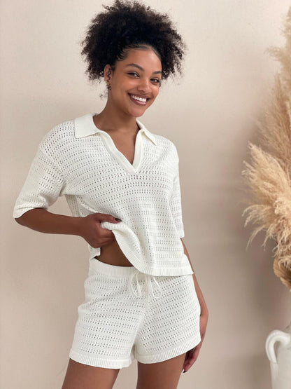 White Knit Top