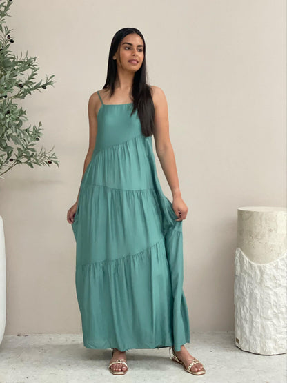 Tiered Mint Green Maxi Dress